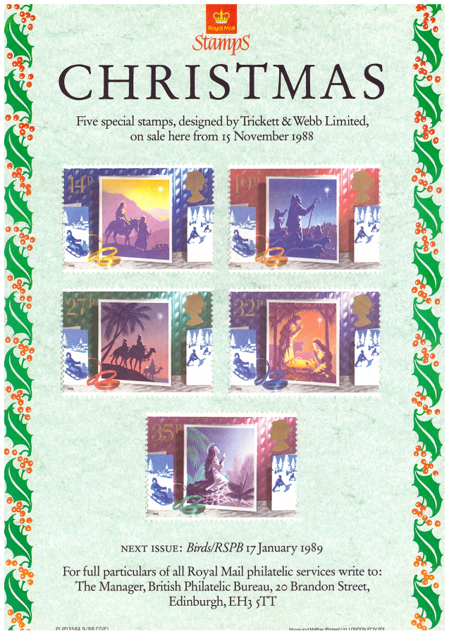 (image for) 1988 Christmas Post Office A4 poster. PL(P)3584 9/88 CG(E).